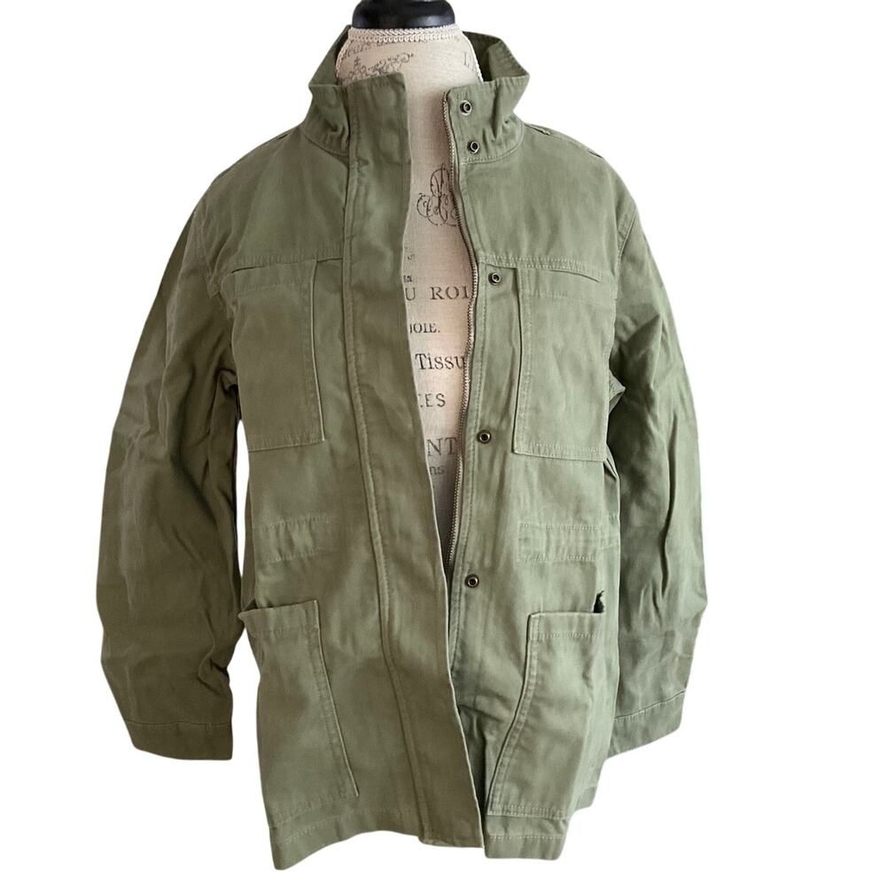 Vintage America Women's Canvas Anorak Olive Green Jacket Size Small NWT